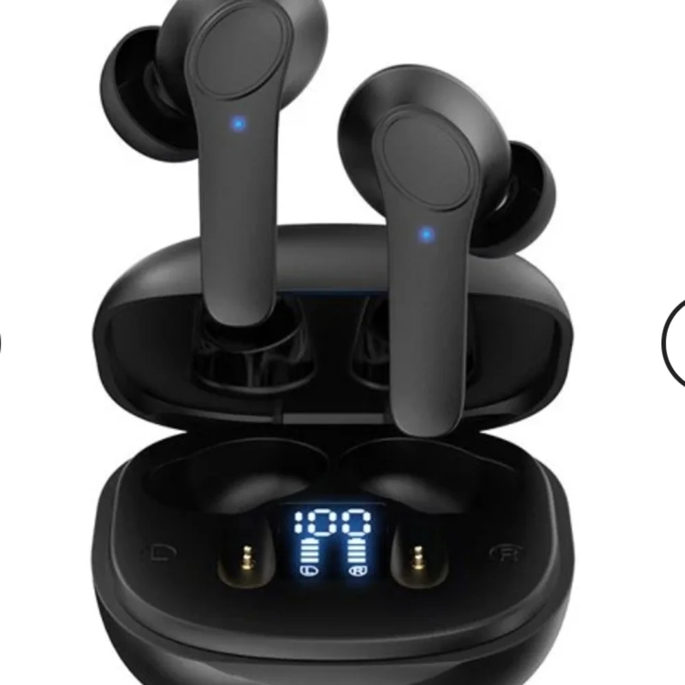 (001)Wireless Bluetooth Earbuds with Charging Case - Black
